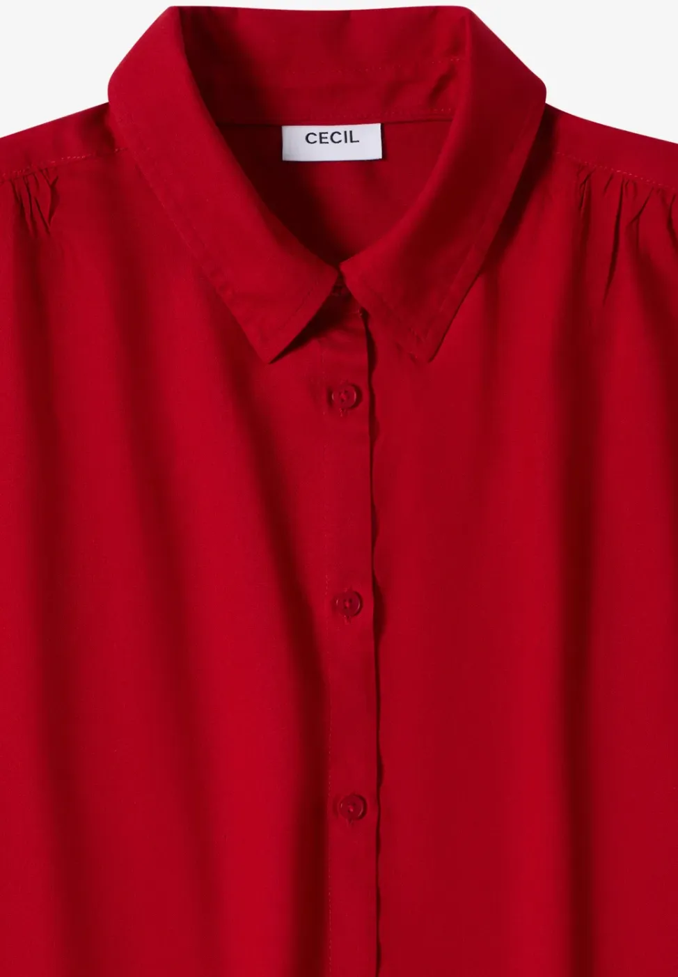 Basic blouse met overhemdkraag in effen kleur