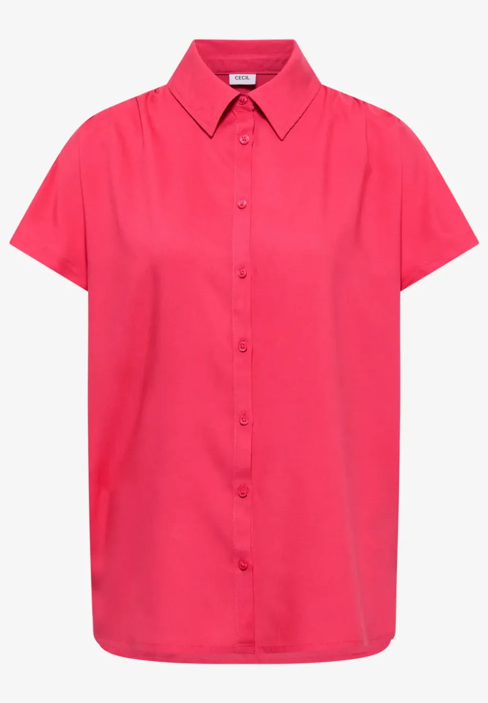 Basic blouse met overhemdkraag in effen kleur