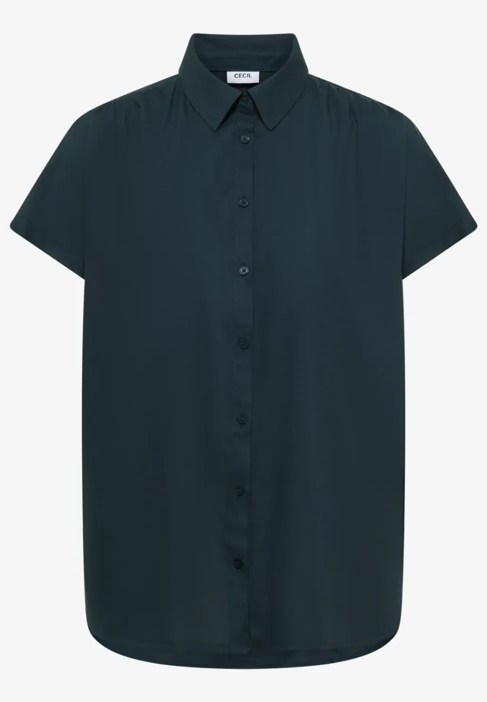 Basic blouse met overhemdkraag in effen kleur