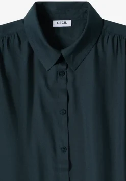 Basic blouse met overhemdkraag in effen kleur