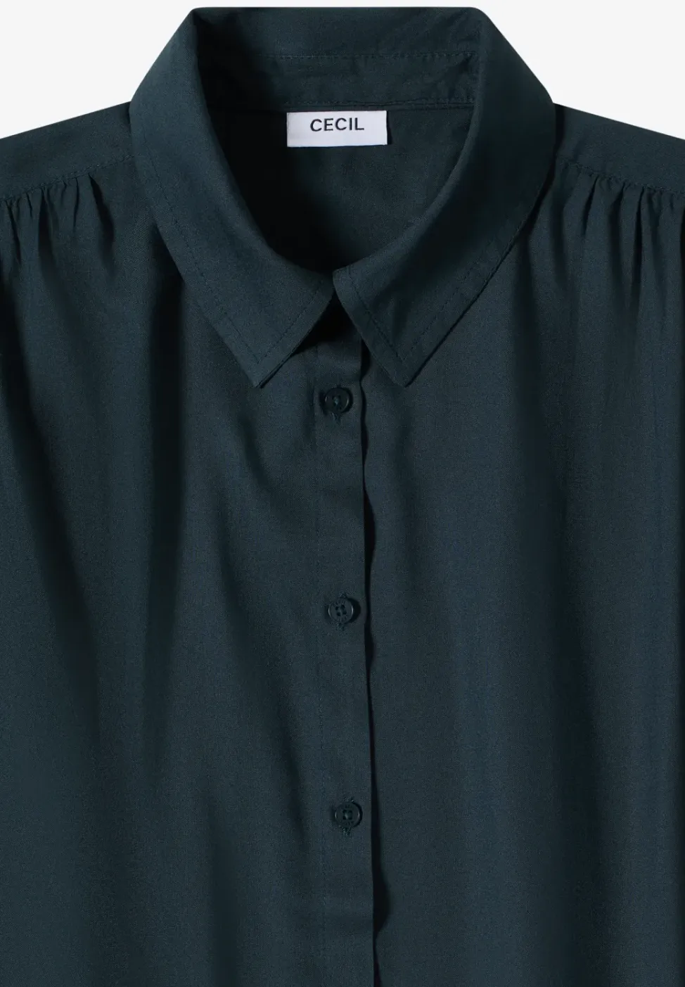 Basic blouse met overhemdkraag in effen kleur