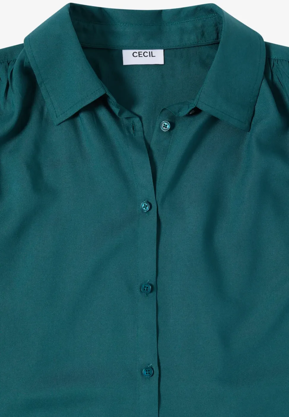 Basic blouse met overhemdkraag in effen kleur