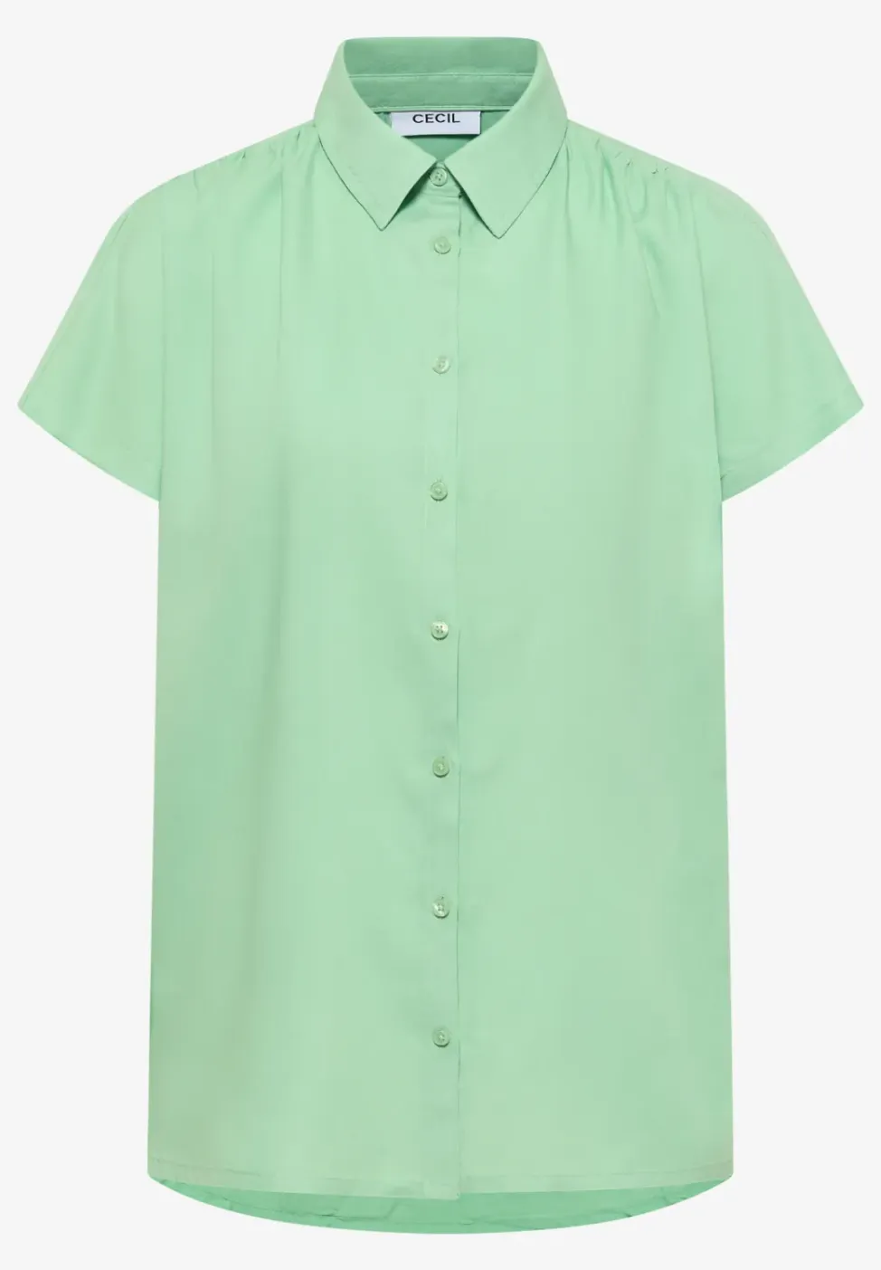 Basic blouse met overhemdkraag in effen kleur