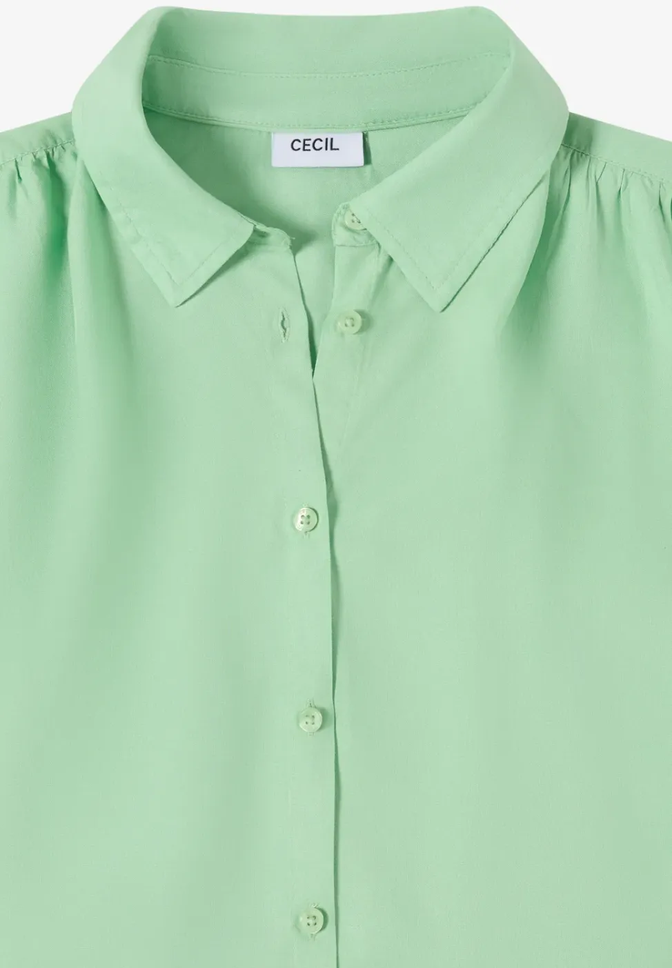 Basic blouse met overhemdkraag in effen kleur