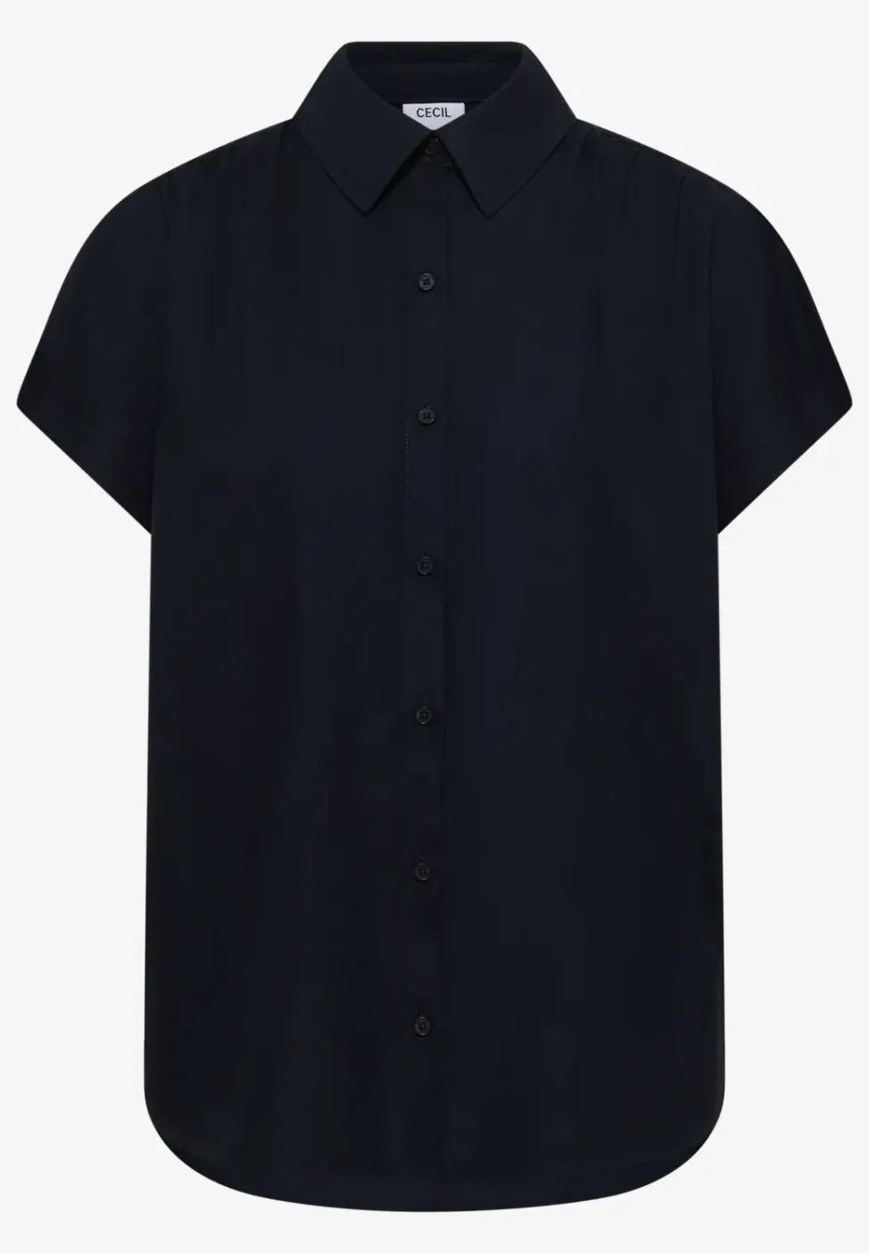 Basic blouse met overhemdkraag in effen kleur