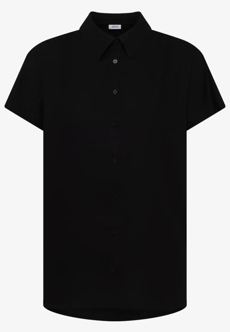 Basic blouse met overhemdkraag in effen kleur