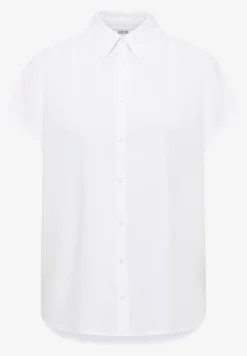 Basic blouse met overhemdkraag in effen kleur