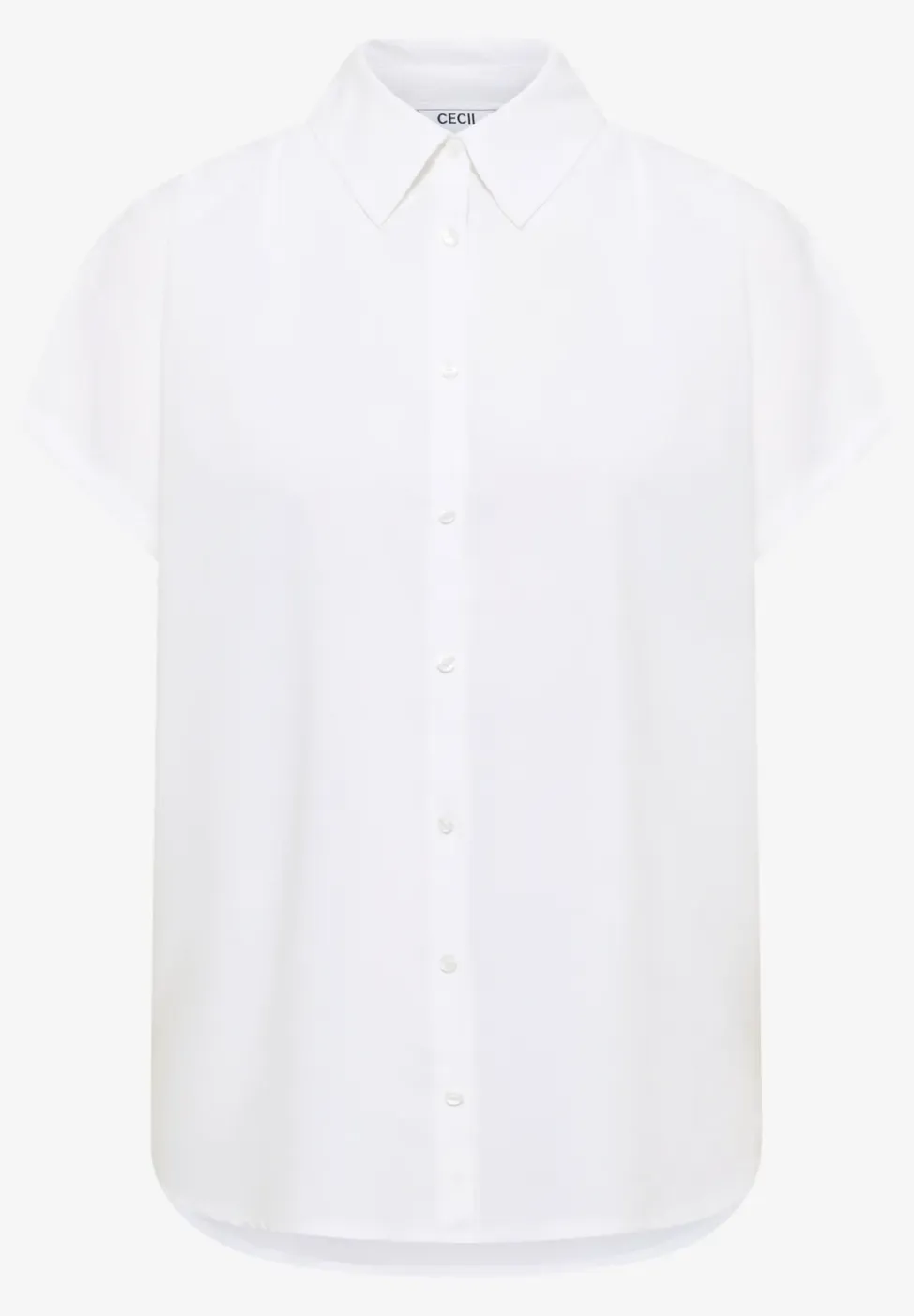 Basic blouse met overhemdkraag in effen kleur