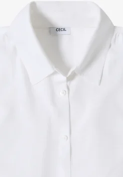 Basic blouse met overhemdkraag in effen kleur