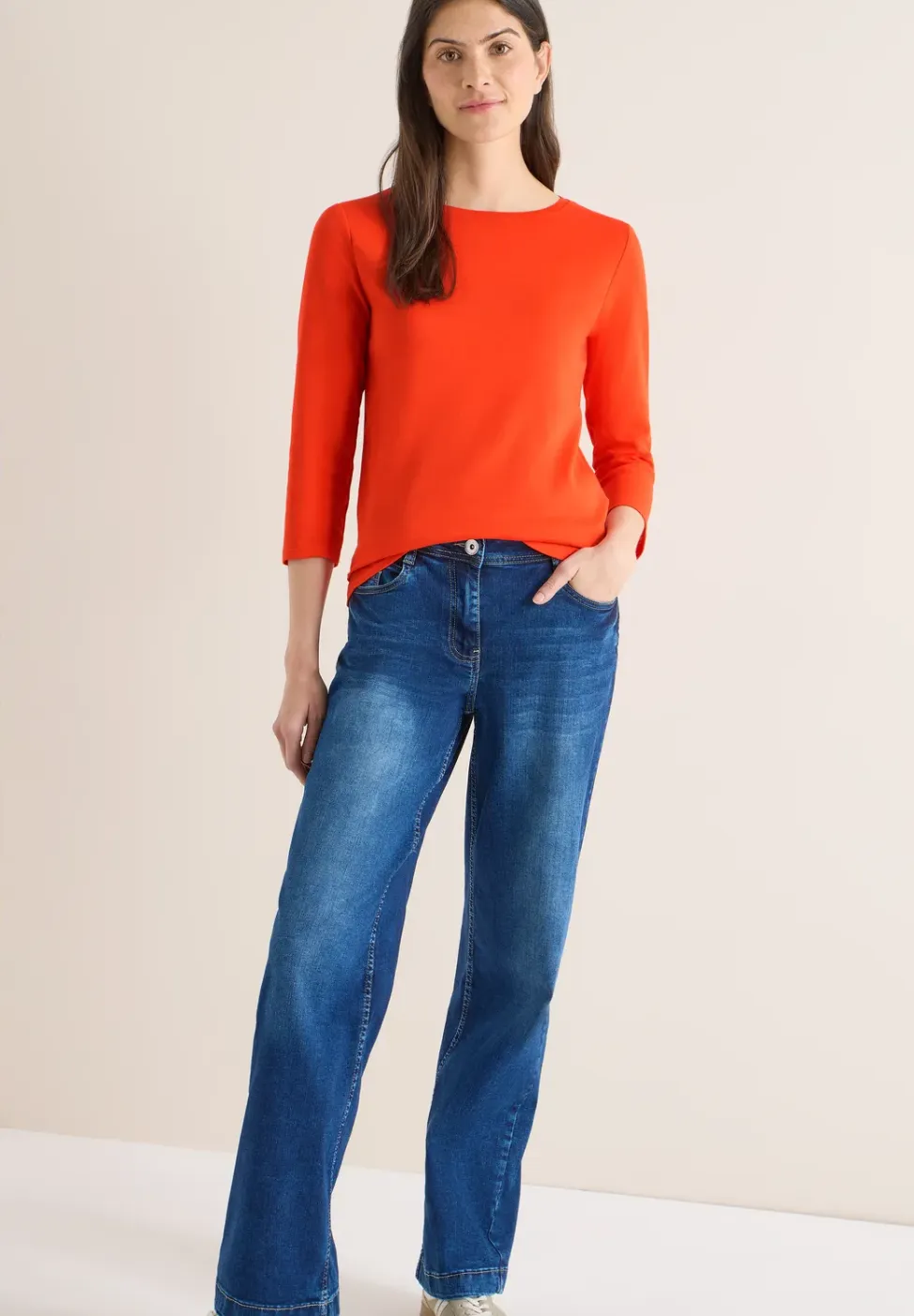 Basic shirt in effen kleur