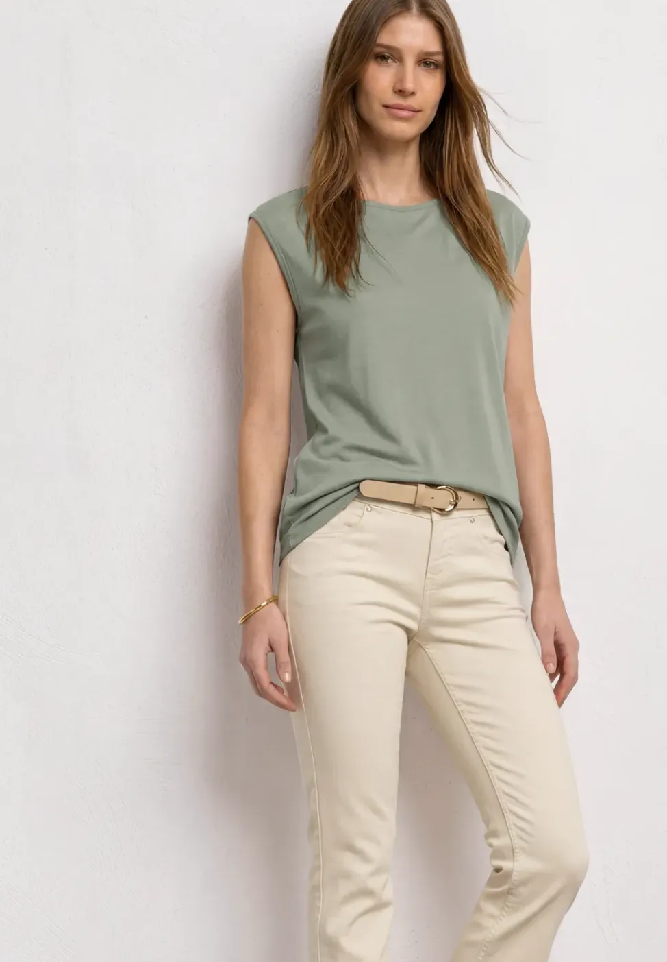 Basic shirt met boothals