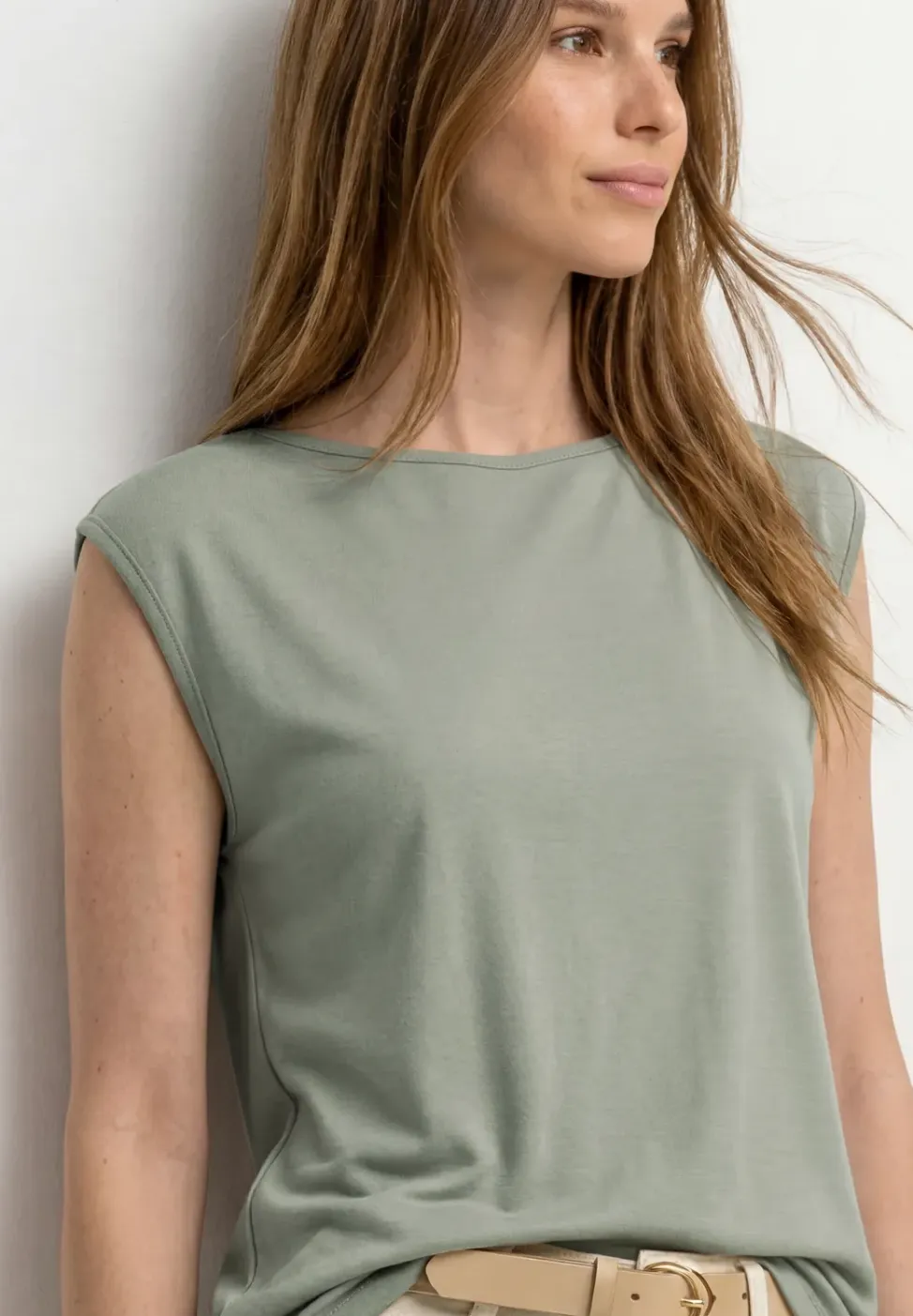 Basic shirt met boothals