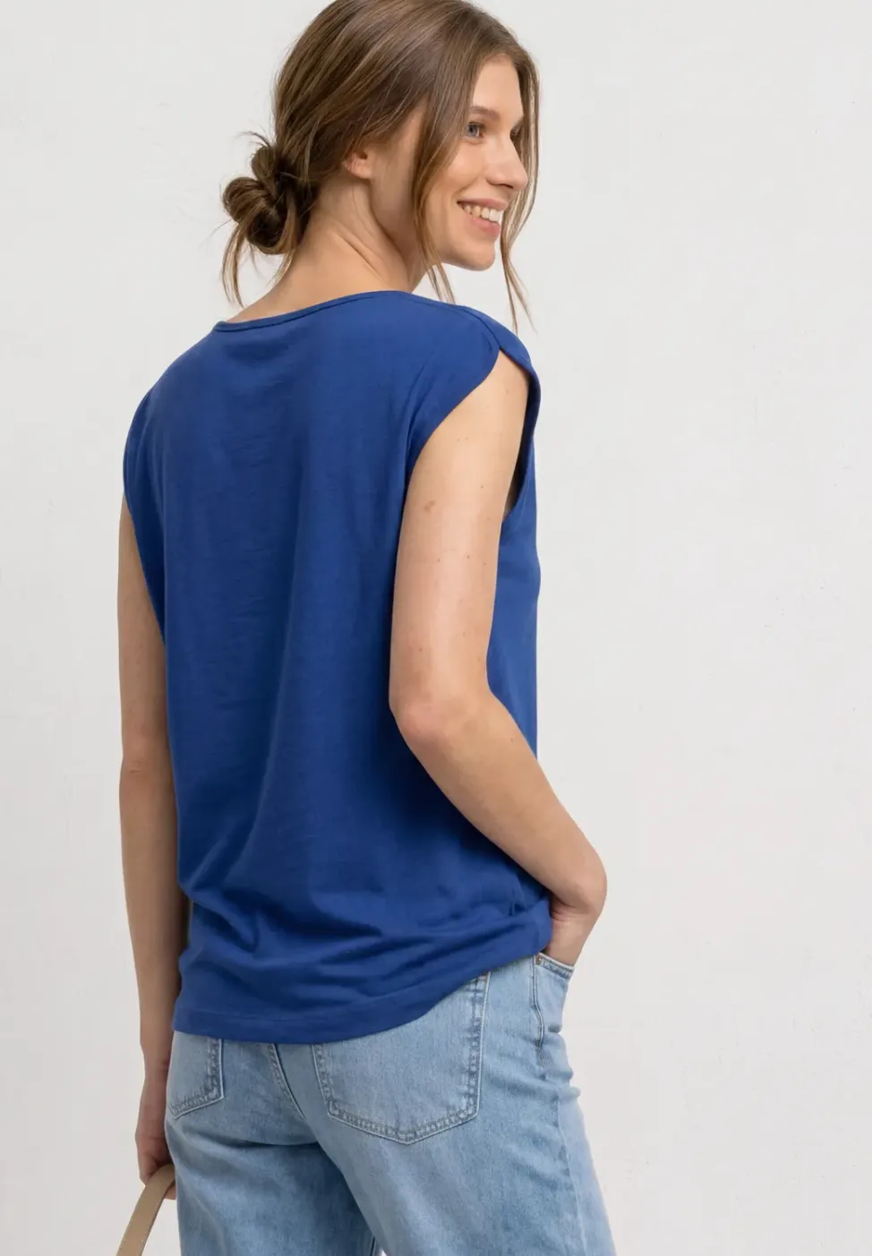 Basic shirt met boothals