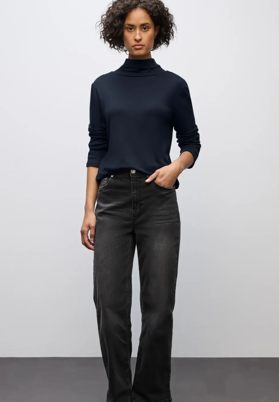 Basic shirt met coltrui