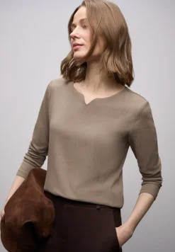 Basic shirt met geribbelde textuur