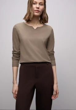 Basic shirt met geribbelde textuur