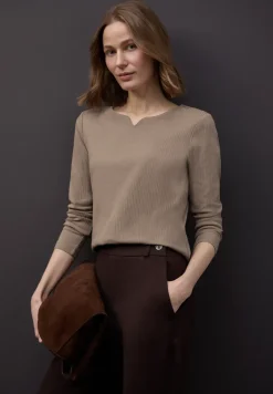 Basic shirt met geribbelde textuur