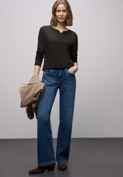 Basic shirt met geribbelde textuur