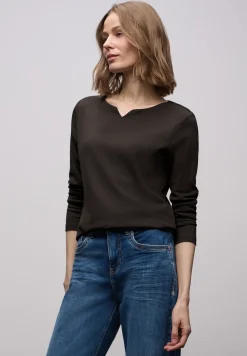Basic shirt met geribbelde textuur
