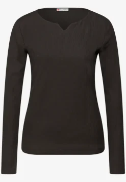 Basic shirt met geribbelde textuur