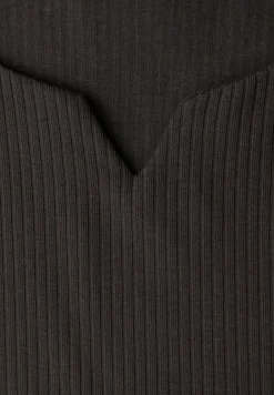 Basic shirt met geribbelde textuur