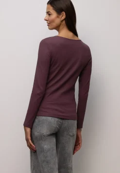 Basic shirt met geribbelde textuur