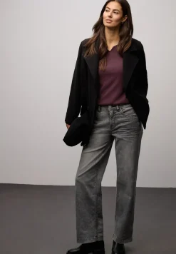 Basic shirt met geribbelde textuur