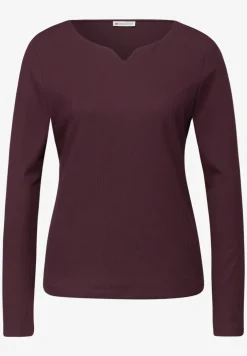 Basic shirt met geribbelde textuur