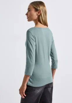 Basic shirt met knoopdetail