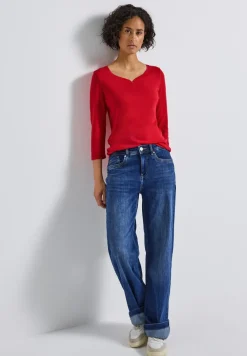 Basic shirt met knoopdetail