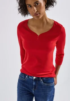 Basic shirt met knoopdetail