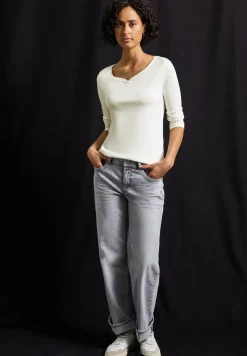 Basic shirt met knoopdetail