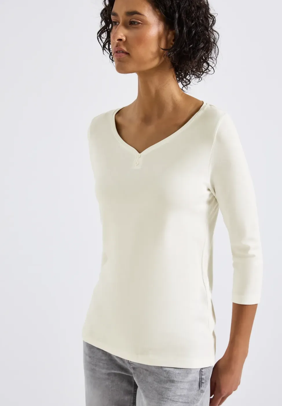 Basic shirt met knoopdetail