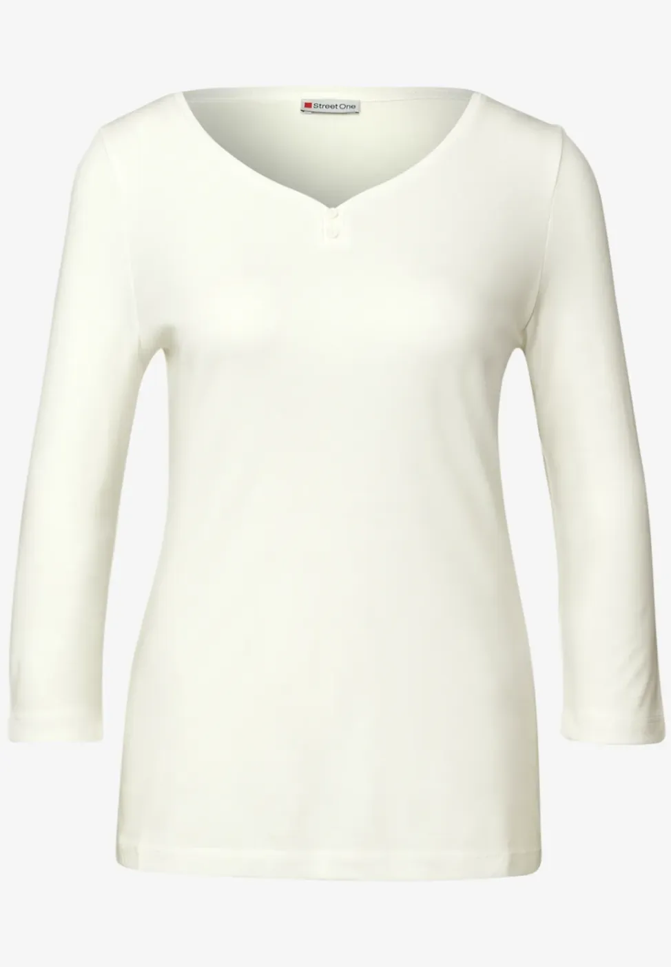 Basic shirt met knoopdetail