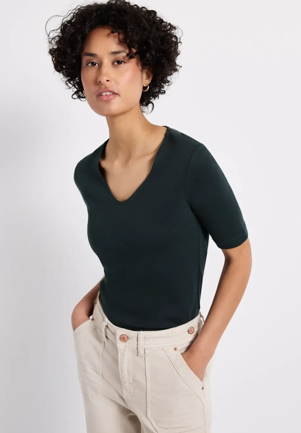 Basic shirt met korte mouwen