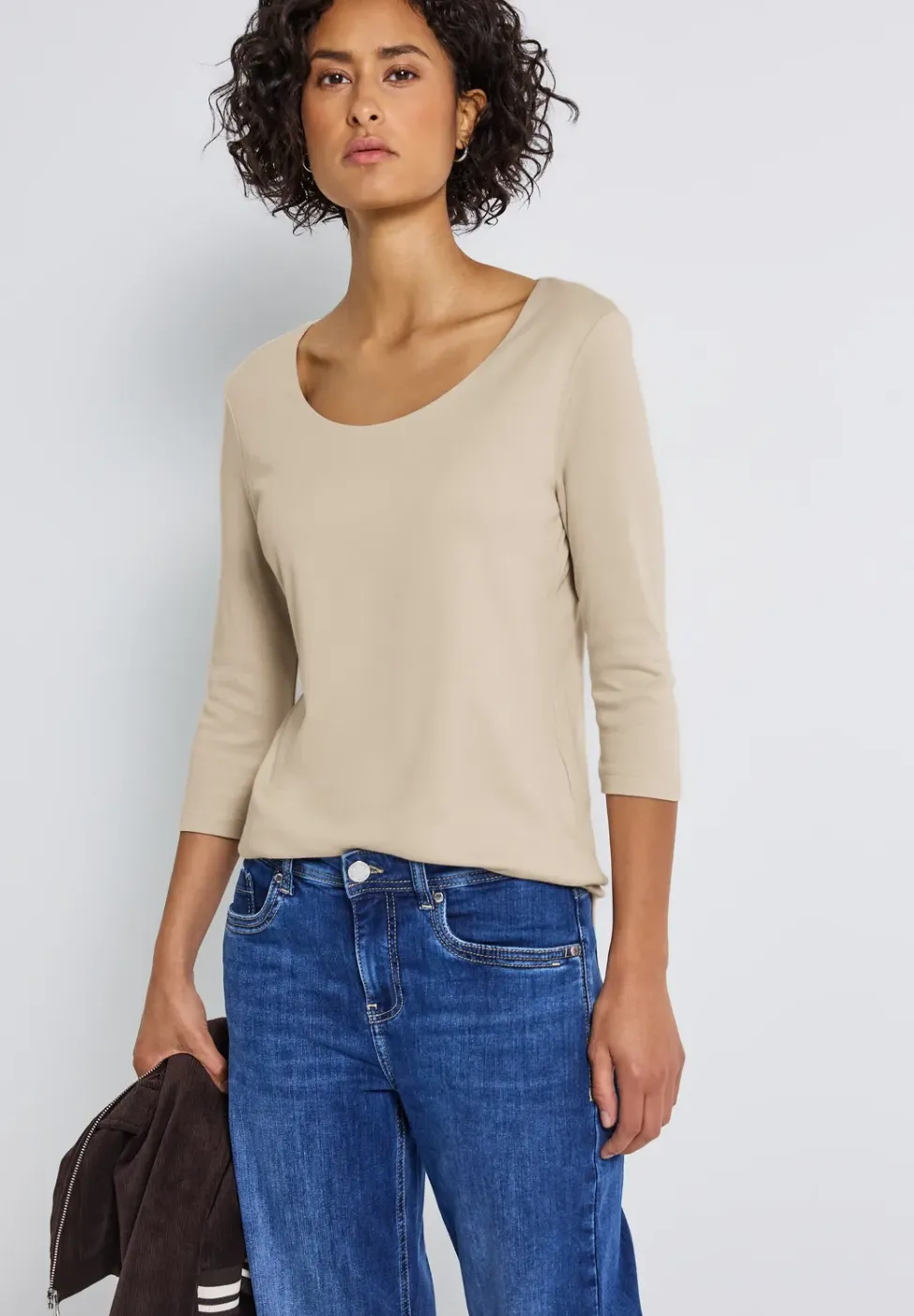 Basic Shirt met 3/4 mouwen