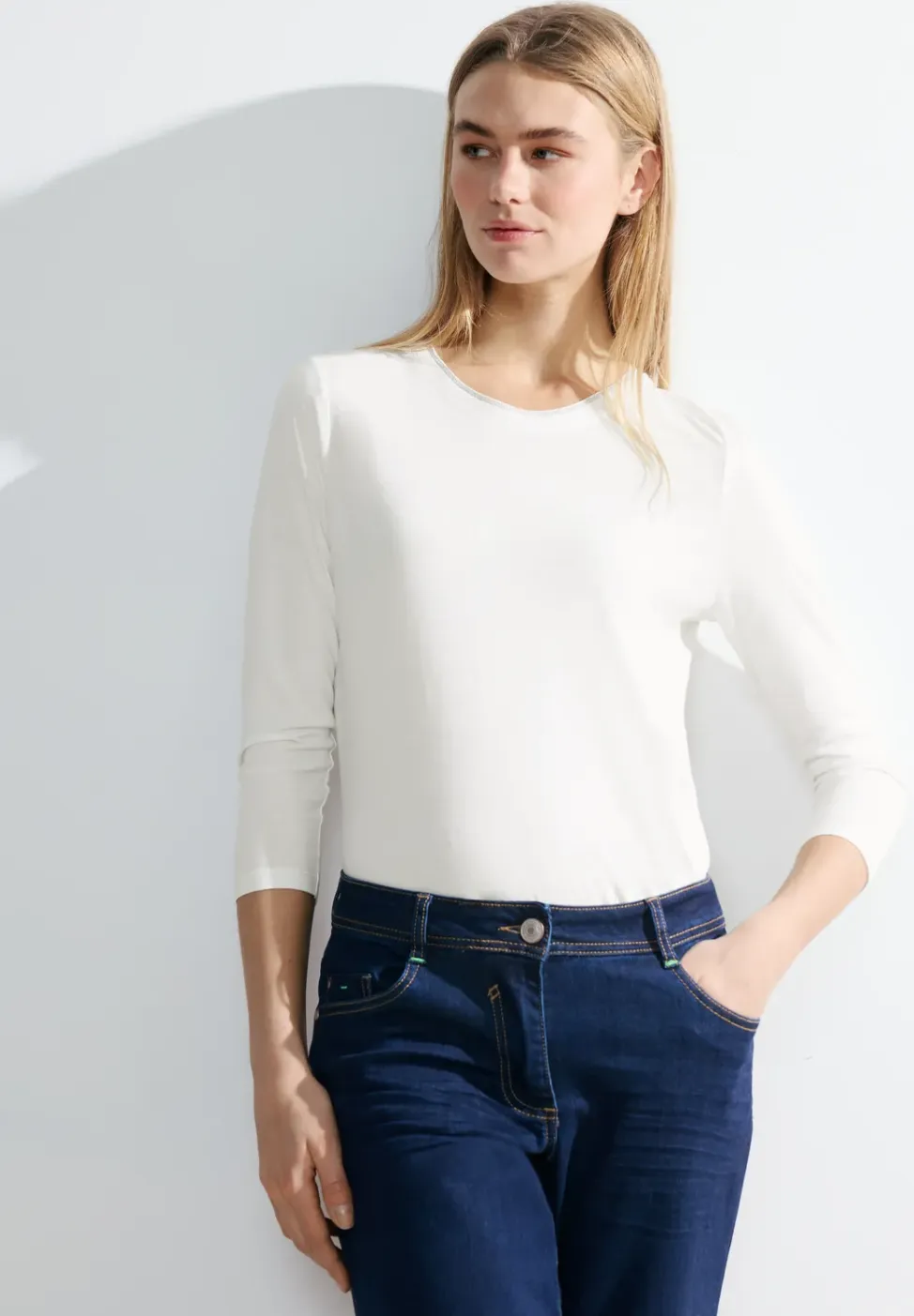 Basic shirt met 3/4-mouwen