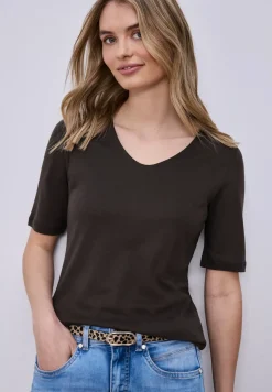 Basic Shirt met ondoorzichtige voorkant