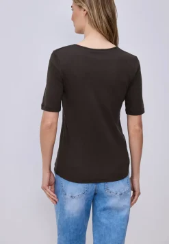 Basic Shirt met ondoorzichtige voorkant