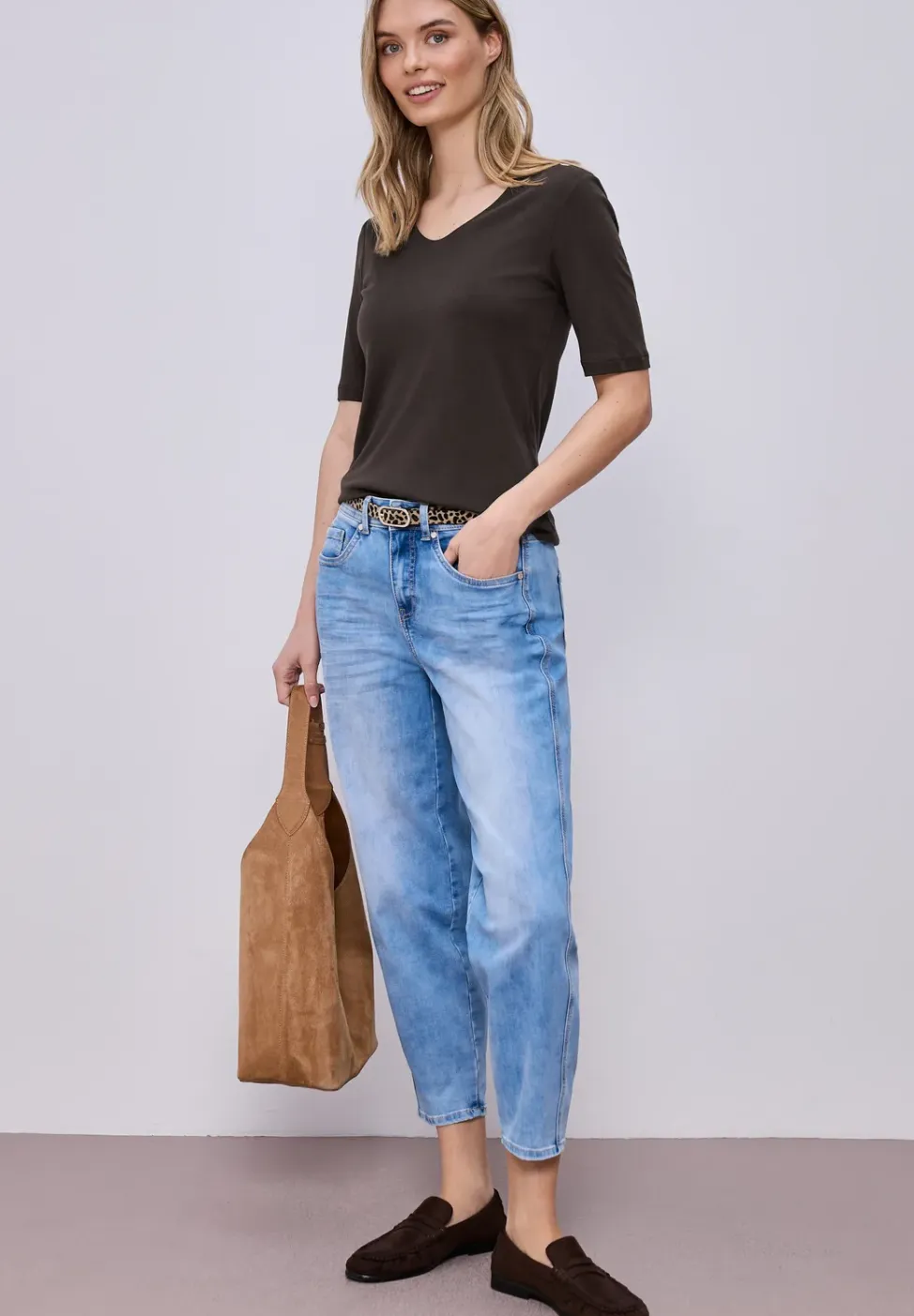 Basic Shirt met ondoorzichtige voorkant