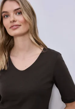 Basic Shirt met ondoorzichtige voorkant