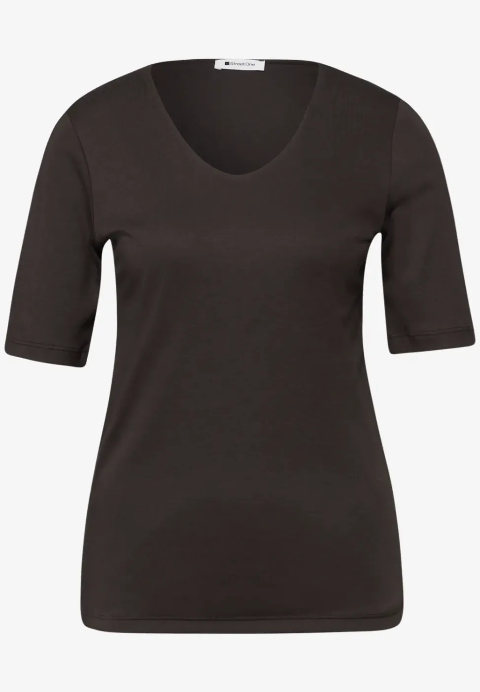 Basic Shirt met ondoorzichtige voorkant