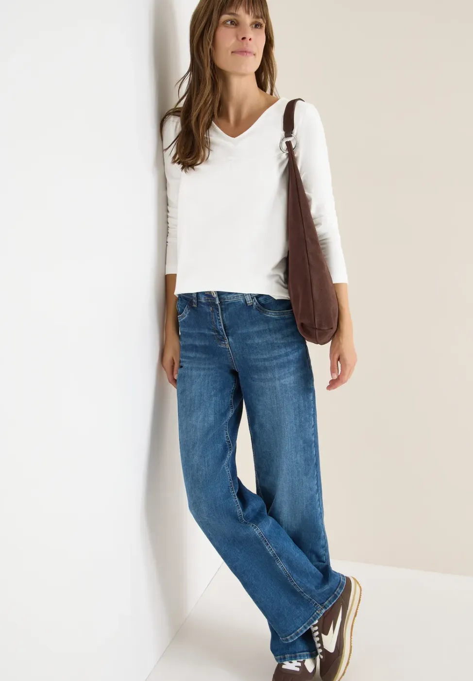 Basic shirt met rimpels