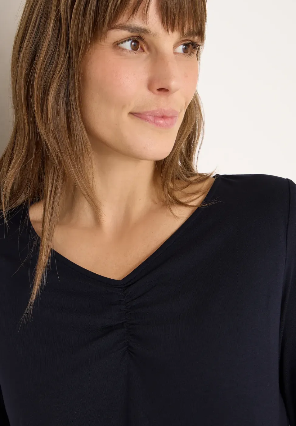 Basic shirt met rimpels