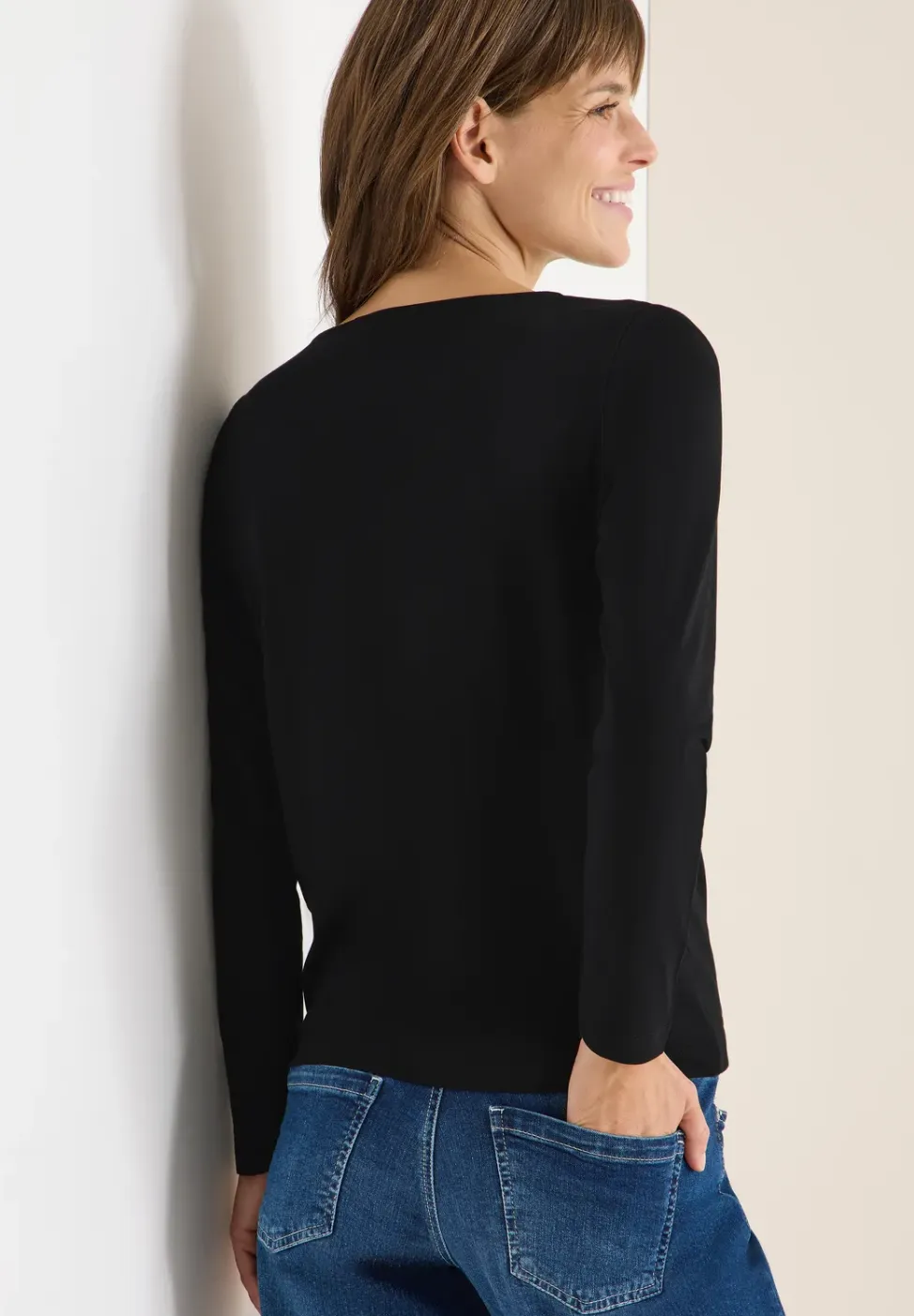 Basic shirt met rimpels