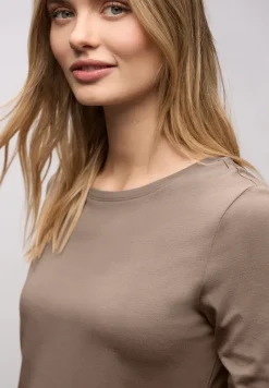 Basic shirt met ronde hals