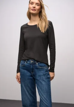 Basic shirt met ronde hals