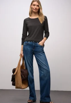 Basic shirt met ronde hals