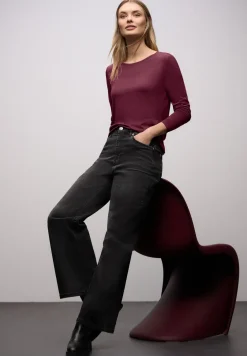 Basic shirt met ronde hals