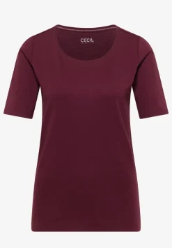 Basic Shirt met ronde hals in effen kleur